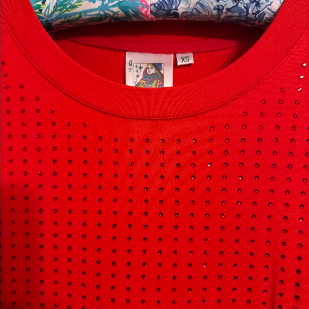 QOS Rhinestone Red Dress - Picture 5 of 5